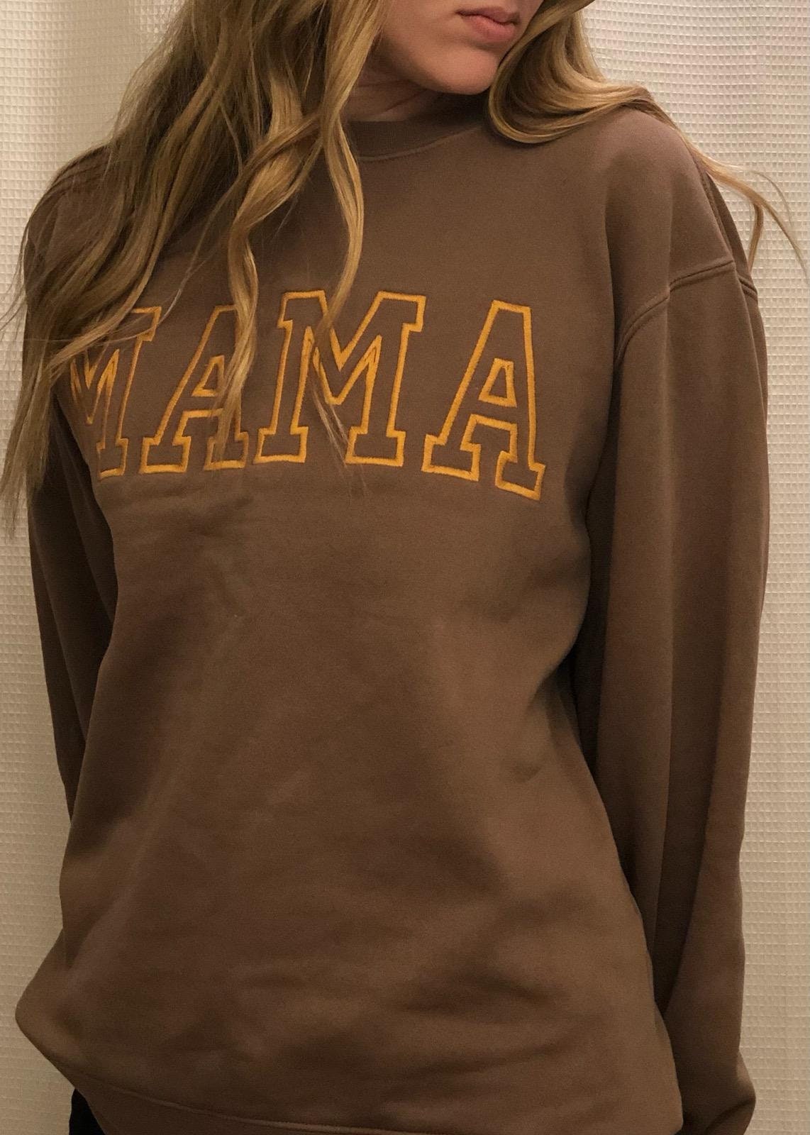 Custom Mama Crewneck Embroidered Sweatshirt